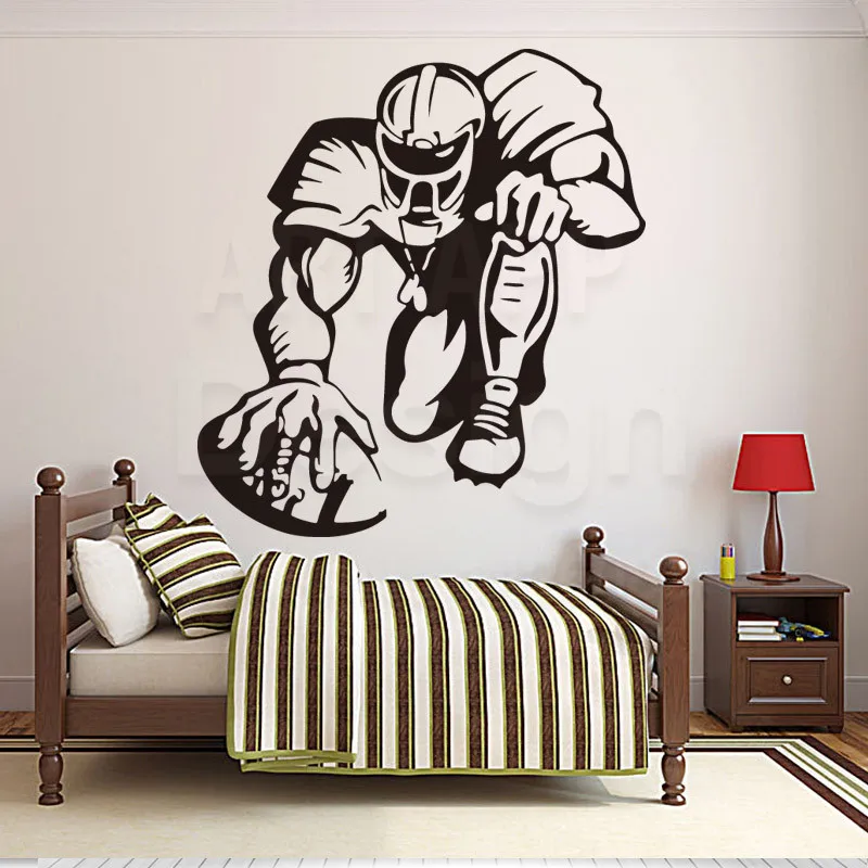 Художественный красочный дизайн домашний Декор виниловый регби плеер настенный