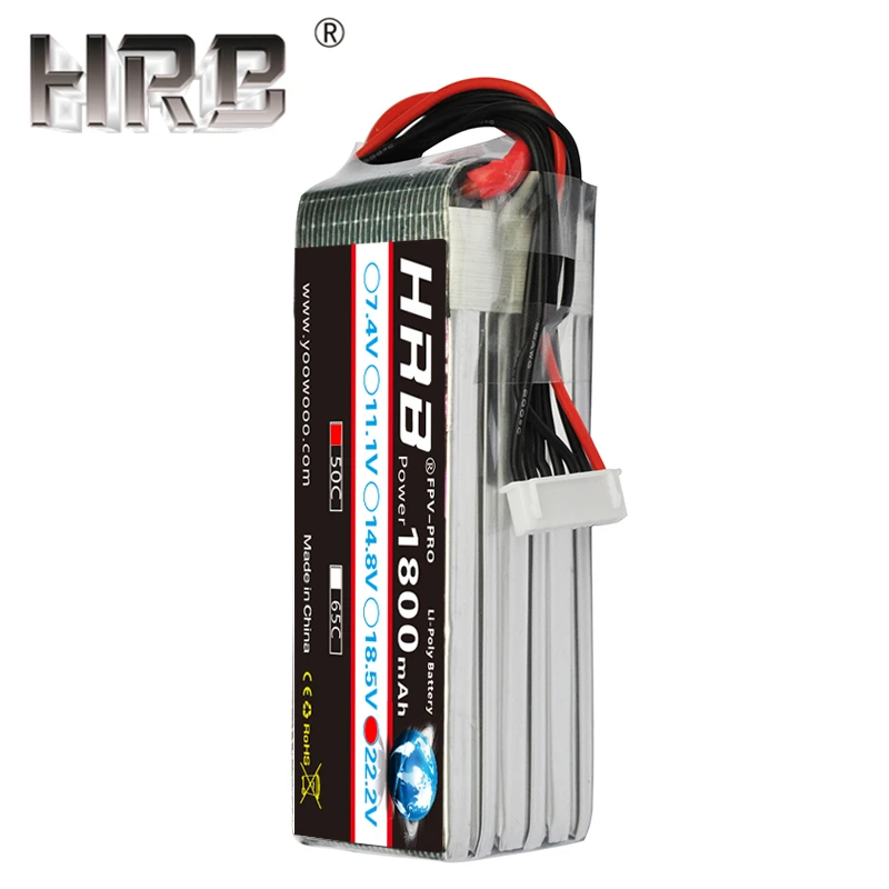 HRB батарея 1800mAh 2S 3S Lipo 7,4 V 11,1 V XT60 T Deans 50C 14,8 V 18,5 V 22,2 V 4S 5S 6S 1S RC запчасти для Mjx Bugs самолет лодка автомобиль