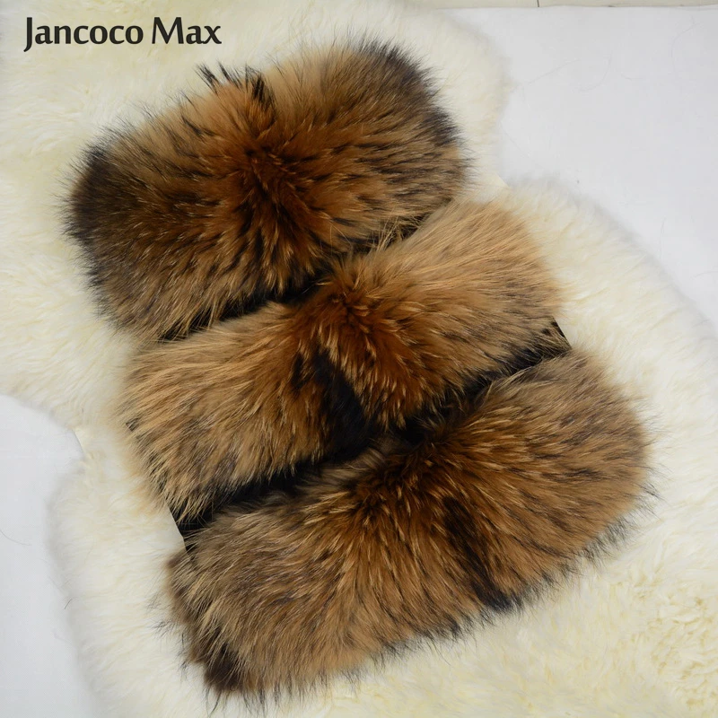 Jancoco Max женский жилет из натурального меха енота меховой жилет короткая куртка женская зимняя мода 3 ряда жилет высокого качества S1150SJ