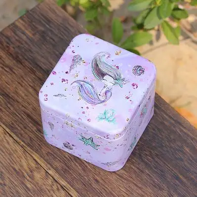 Квадратная Мини Милая красочная мультяшная Конфета 7,5x7,5x6,5 см. Жестяная коробка для хранения конфет, таблеток, помады, конфет для свадебной вечеринки, подарочная жестяная коробка - Цвет: S23