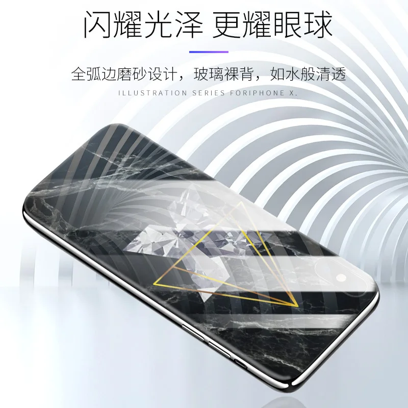 Geometric Patterns Glass Protective Case for IPhone X Colorful Painted Design Cover 7 8 8Plus 6 6sPlus |