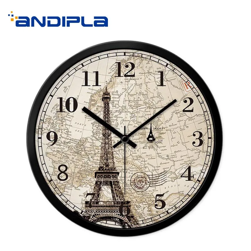 Настенные часы с рисунком Эйфелевой башни 12/14 дюйма|Статуэтки и миниатюры| |