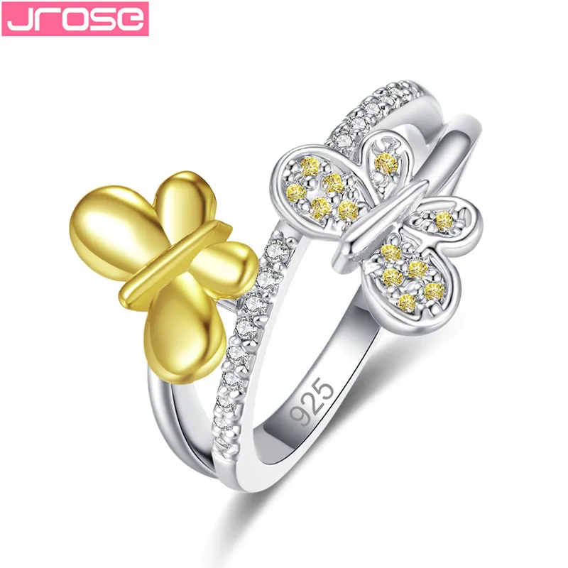 JROSE 2019 женские кольца с крыльями из кристаллов бабочки для женщин крестом сердце