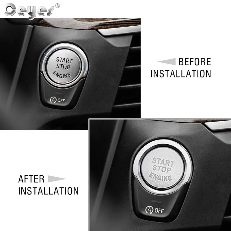 Ceyes Car Styling Auto Engine Start Stop Button Cover Ring Case For Bmw X3 X4 X5 X6 5 6 7 Series F Chassis Stickers Accessories |