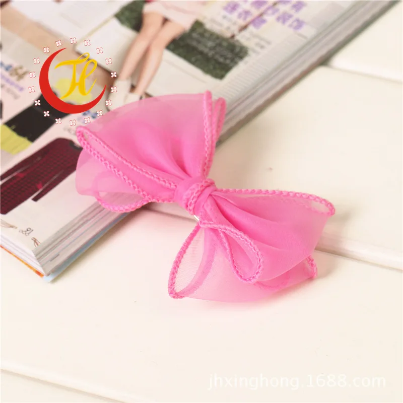 Детские заколки для волос с бантом из шифона и тюля украшения девочек аксессуары