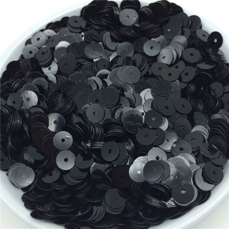 black2 6 мм 2400 шт. плоские круглые свободные пайетки для ремесла рукоделия блестки шитья одежды платье сумки обувь DIY фурнитура для рукоделия и шитья паетки - Цвет: black2