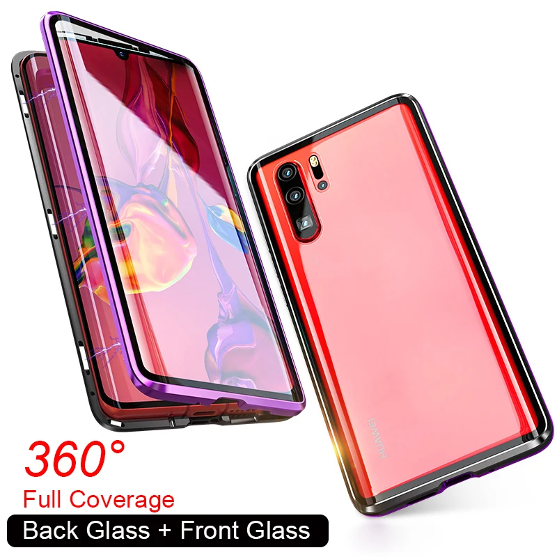 Двусторонний стеклянный чехол с полной защитой для huawei P30 Pro Shockproor чехол s металлический чехол Bumber для huawei P30Pro P 30 Чехол