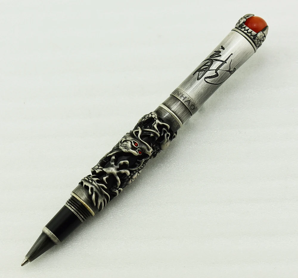 Новинка Jinhao Dragon King винтажная Ручка роллер с уникальным металлическим тиснением