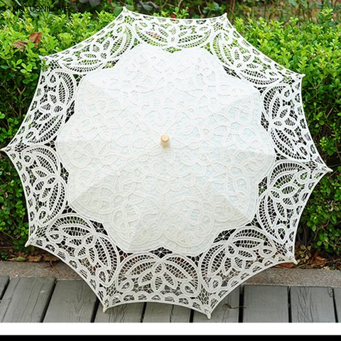 Женский летний кружевной зонт в наличии 2024, Свадебный женский пляжный зонтик от солнца, кружевной свадебный зонтик, оптовая продажа