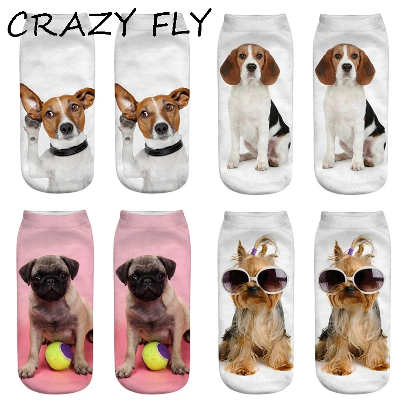 Магазин Crazy Fly Новинка 2019 года модные женские туфли короткие носки Harajuku милые Dod 3D