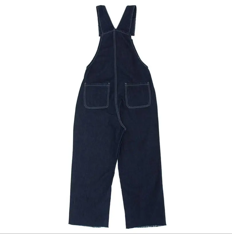 Женский джинсовый комбинезон свободный однотонный в ковбойском стиле модель g955