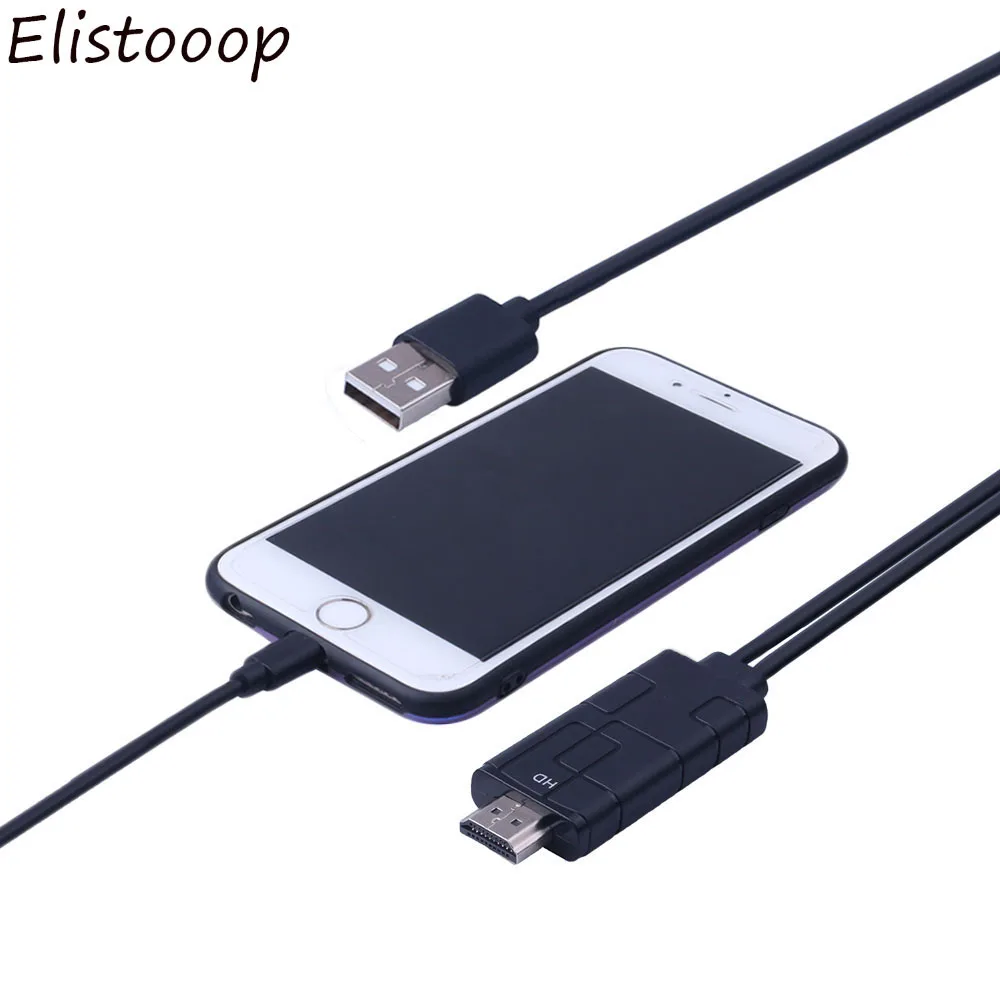 Elistooop 1 8 м контактный HDMI кабель USB адаптер преобразователь для HDTV TV Digital AV Apple iPhone