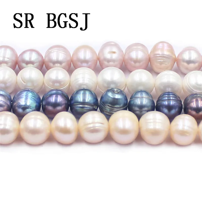 Free Shipping 10 11mm White Pink Purple Black Nearly Round Natural Freshwater Pearl Loose Beads 15&quot|Бусины| |