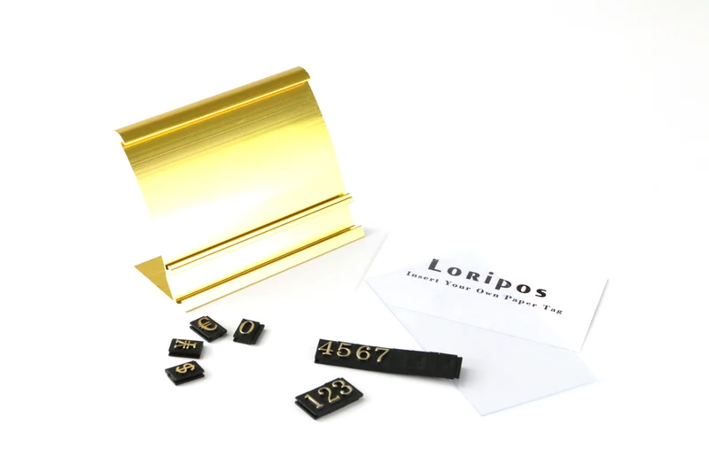 Металлическая дуговая рама для этикеток Золотая алюминиевая карточка с именем