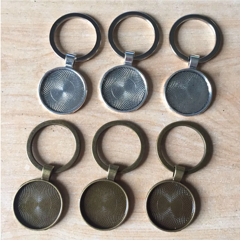 6PCS/Lot Vintage Key Chains 25mm Round Cabochon Setting DIY Blank Keychain Handmade | Украшения и аксессуары