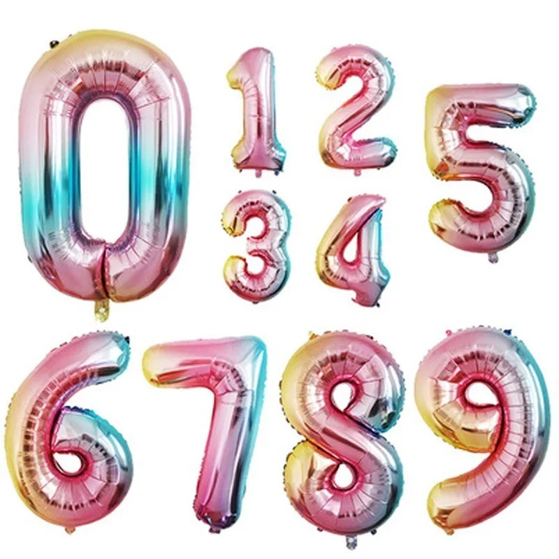 colorful 1 шт. 40 дюймов золотые черные воздушные шары из фольги в виде цифр День Рождения украшения Детские Свадебные украшения Globos BabyShower мальчик девочка Декор - Цвет: colorful