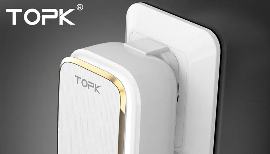 TOPK L-power 22 Вт 4.4A(макс.) USB зарядное устройство для iPhone 8X7 6 светодиодный светильник Smart Auto-ID USB настенное зарядное устройство для мобильного телефона EU/US/UK