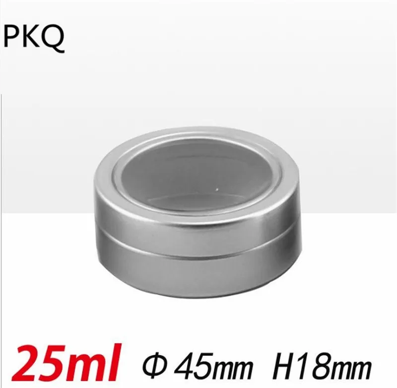 20pcs 25ml 60ml 100ml 150ml Aluminium Silver jars with window Empty Sample Container Powder cans Cosmetic Travel Pot | Дом и сад
