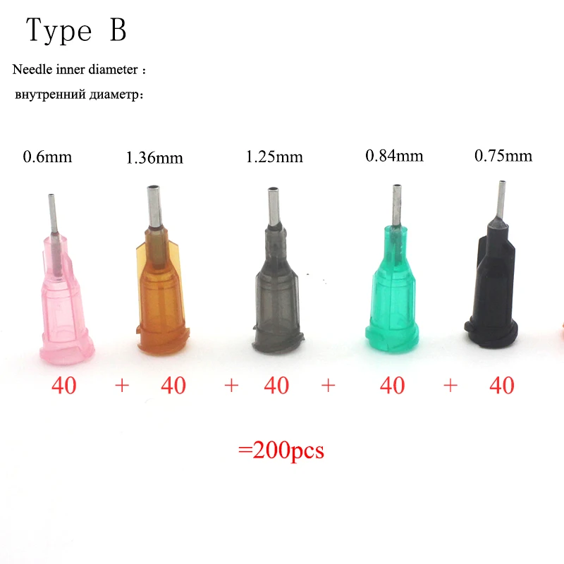 Type Bmix200p 200 шт./компл. хна тату в виде бутылки Пластик металлический острые наконечники для полости рта тела Краски тату трафарет Рисование инструмент для живописи аппликатор - Цвет: Type Bmix200p