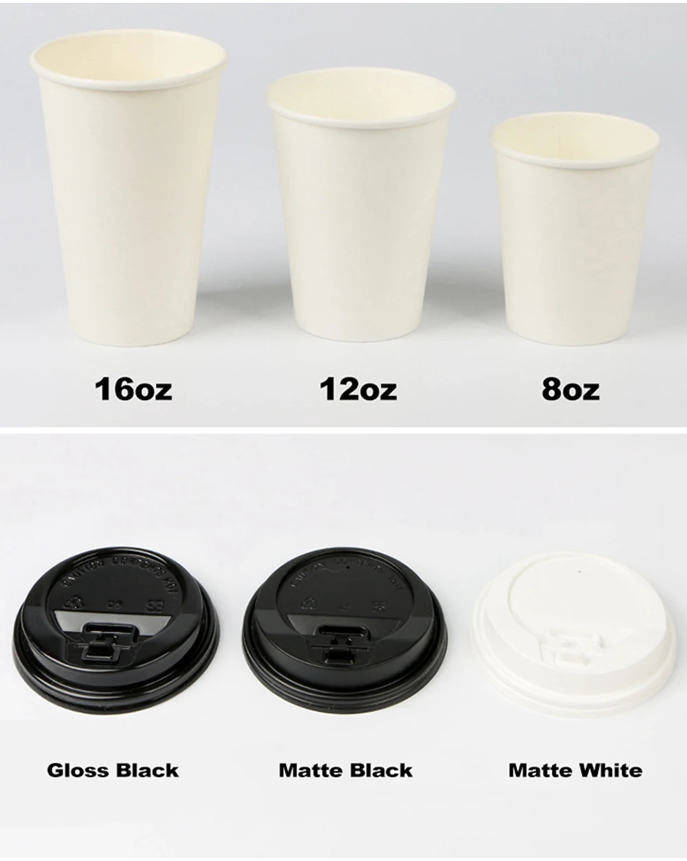 1000 шт 8 унций 12 oz 16 oz с бумажными однослойными стенками Кубок пользовательский с индивидуальным логотипом премиум качества утепленная белая распоряжении чашки