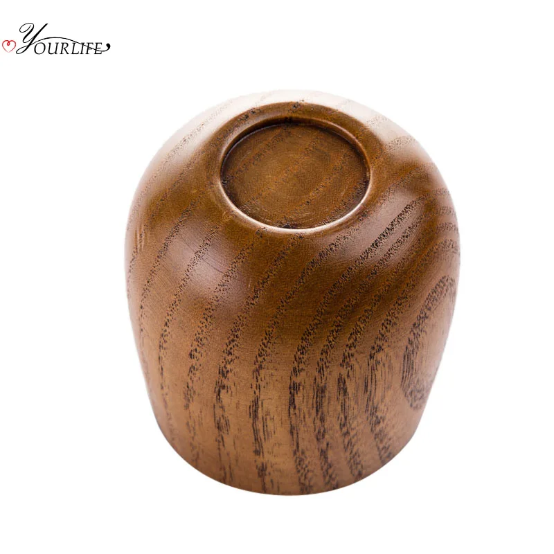 OYOURLIFE Japanese Style Natural Wooden Cup Reusable Environmental Protection Tea Coffee Milk Wine Cup Heat Insulation Water Cup