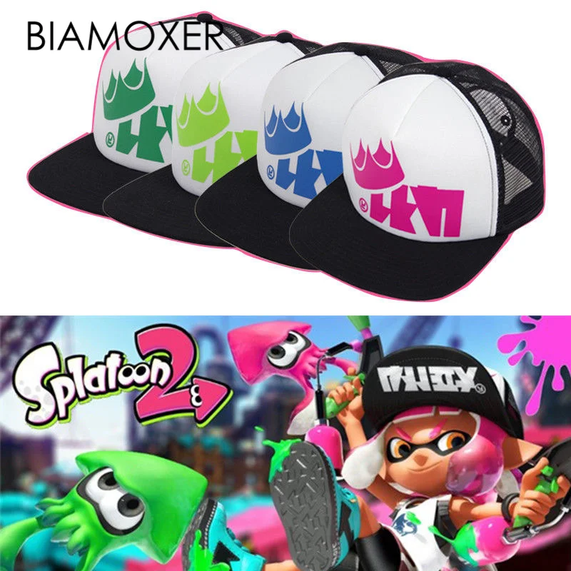 Splatoon 2 splfest King флип мужские и женские регулируемые кепки с сеткой бейсболка аксессуары для рождественской вечеринки