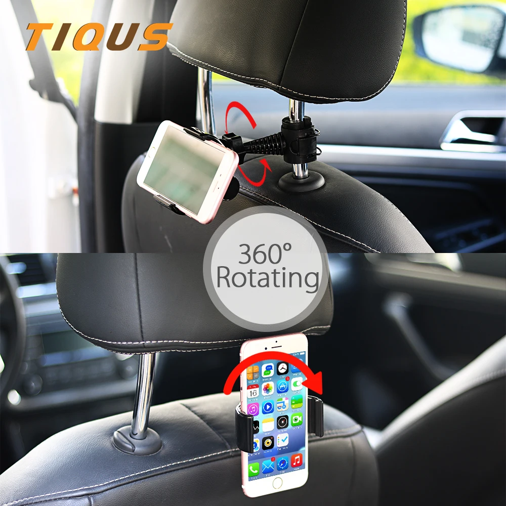 TIQUS автомобильное заднее сиденье подголовник держатель для iPhone samsung Xiaomi Redmi 4x 4A 360 градусов Универсальный держатель для мобильного телефона