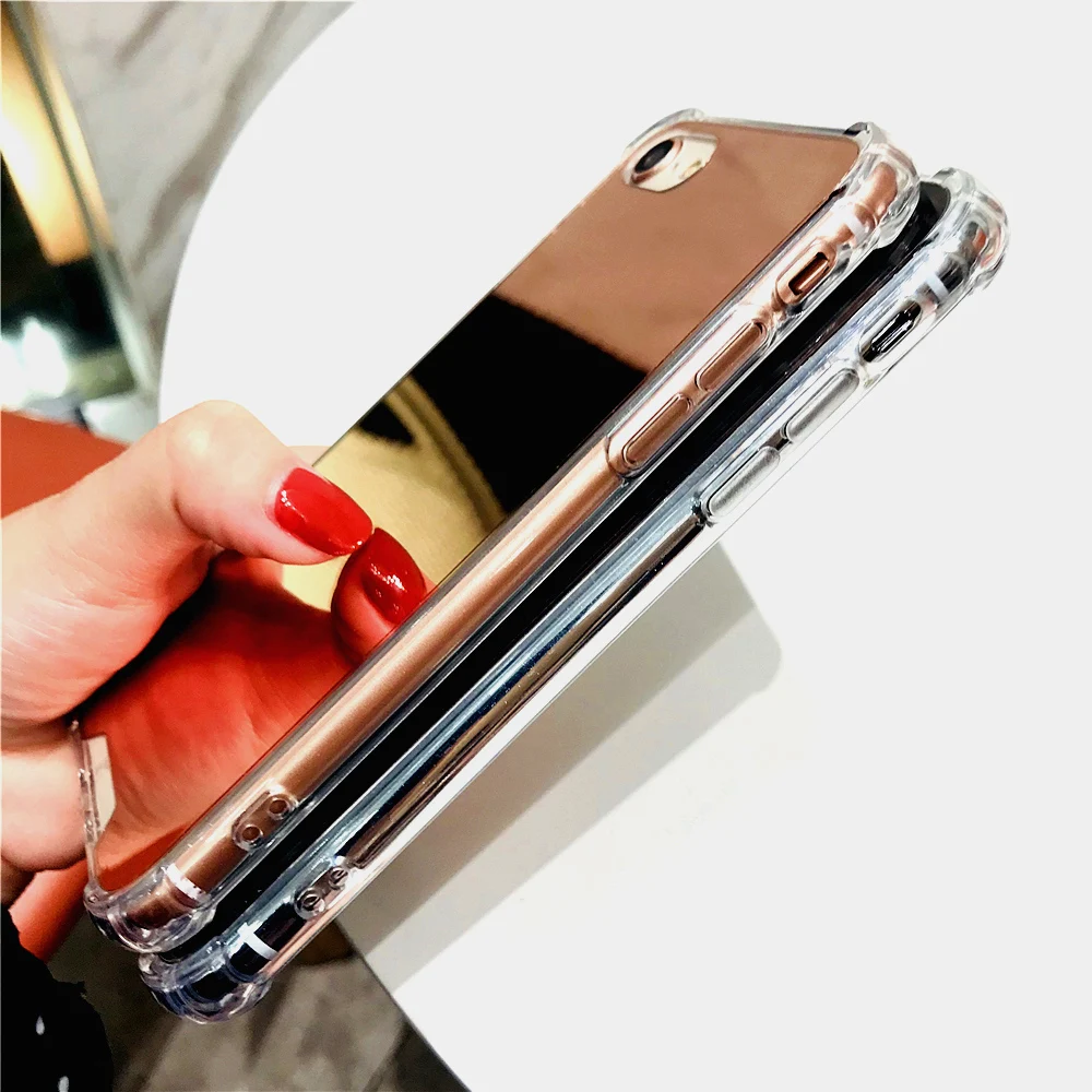 Модное зеркало из розового золота чехол для iPhone x зеркальные Чехлы Роскошный 10 TPU