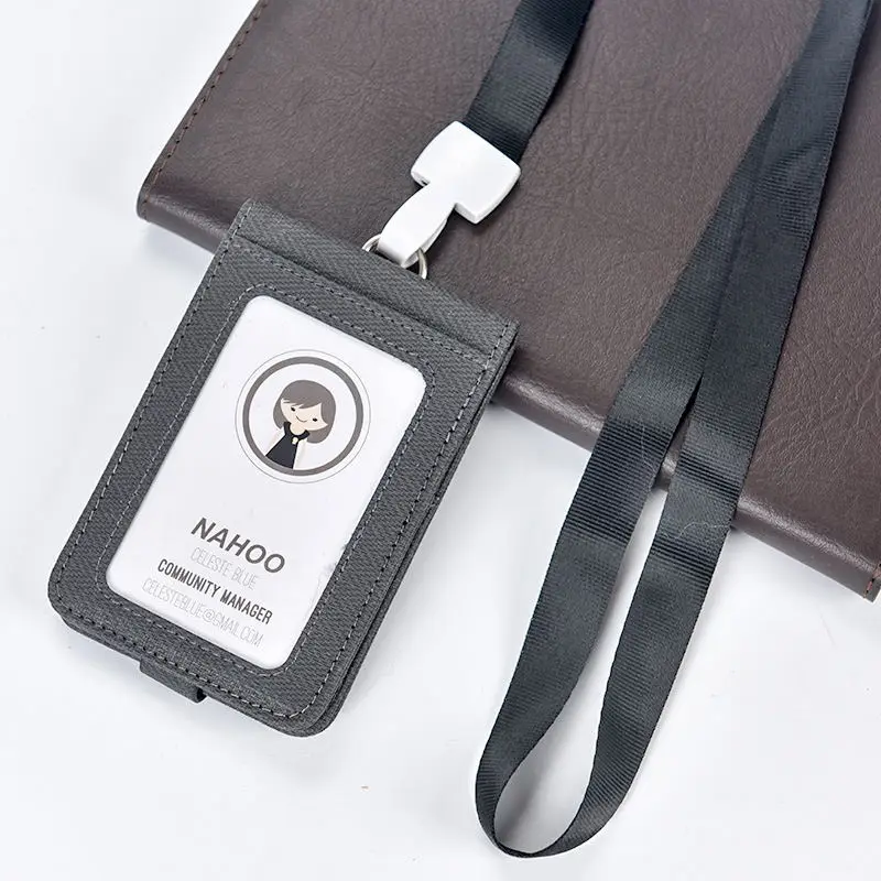 Black Nahoo чехол из искусственной кожи для удостоверения личности с прозрачными и цветными краями и отверстиями для крепления банковских кредитных карт, держатель для удостоверения личности, аксессуары - Цвет: Black