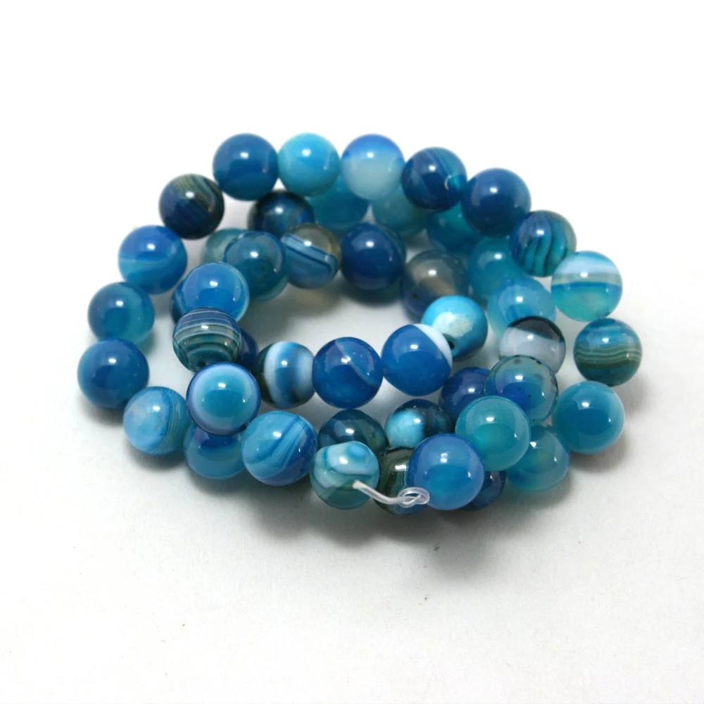 Бесплатная доставка AAA + синий полосатый оникс бусины из натурального камня 4 мм 6 8