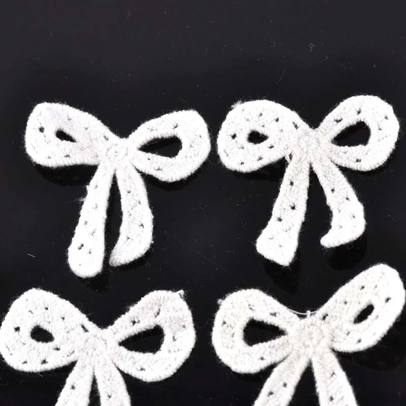 10 шт./лот Кружевная аппликация с бантом сетчатая отделка для одежды аксессуары