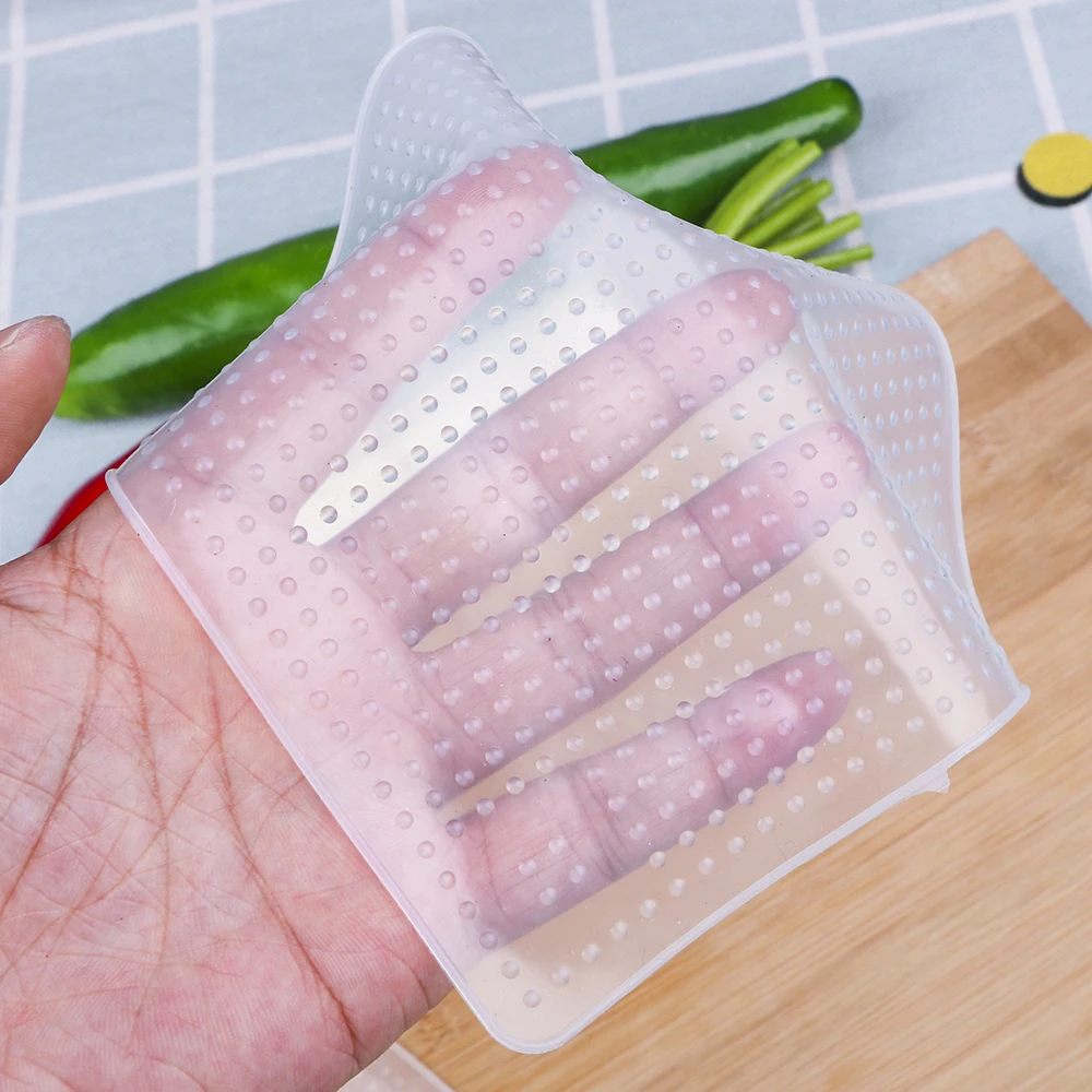 Reusable Stretch Cling Film Bowl Cup Pad Fresh Keeping Lid Food Storage Cover Silicone Wrap Seal Cover Kitchen Tools