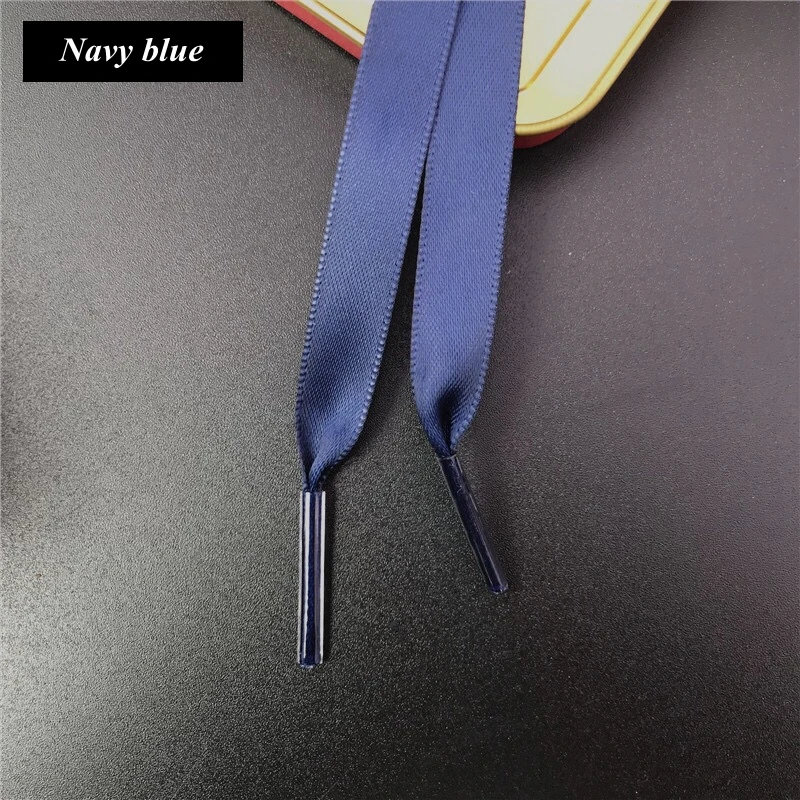 New 15 Color 1 cm Width Satin Silk Ribbon Shoelaces 80/100/120/150 CM Length Sneaker Sport Shoes Lace Drop Shipping S-2