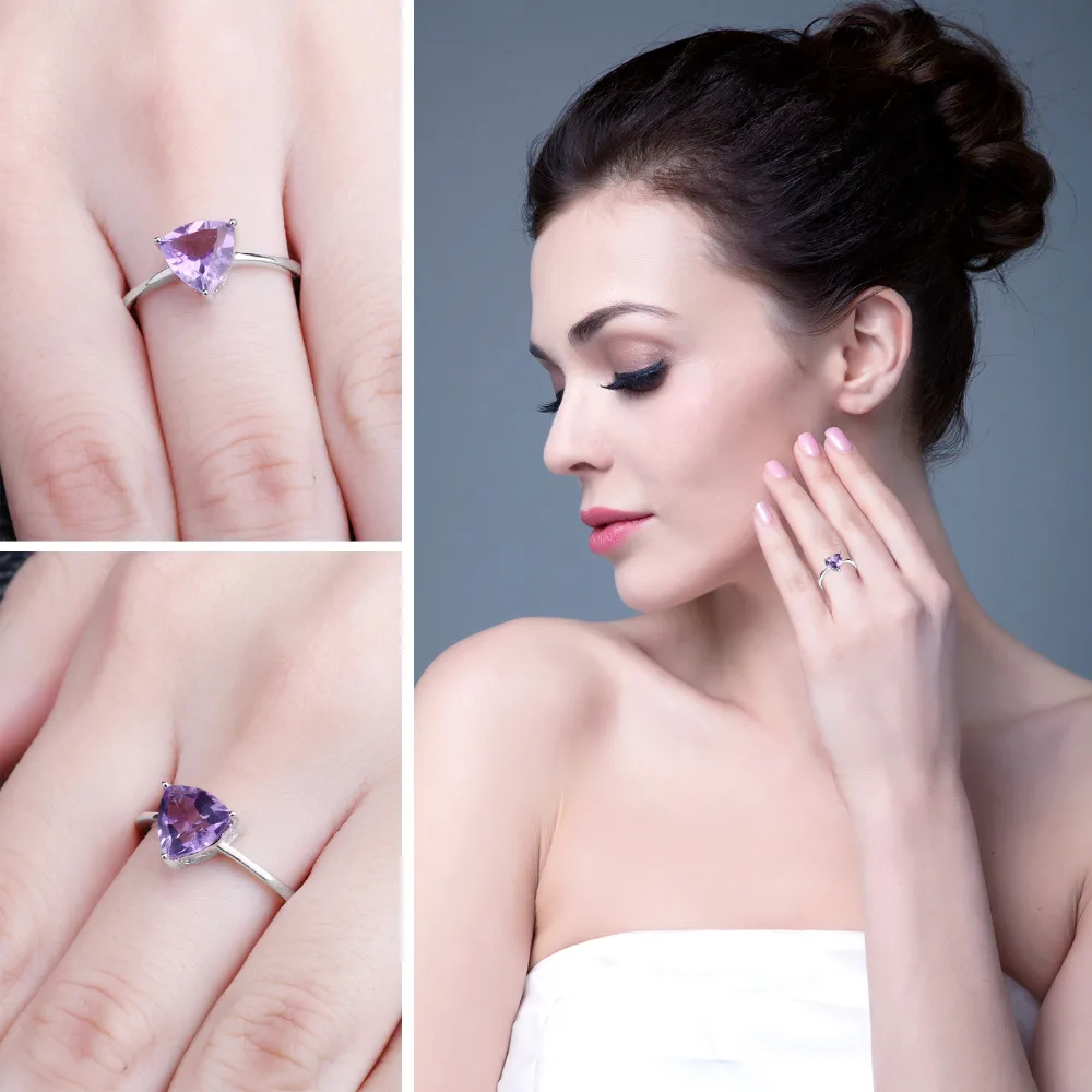 Женское кольцо с аметистом JewelryPalace серебряное 925 пробы ювелирное изделие из