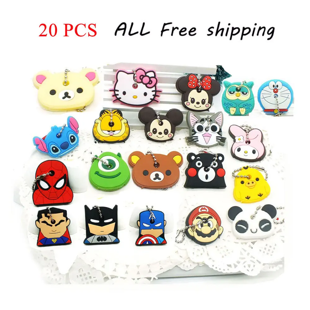 20 шт. в партии мультяшный силиконовый защитный чехол для ключей защиты от пыли