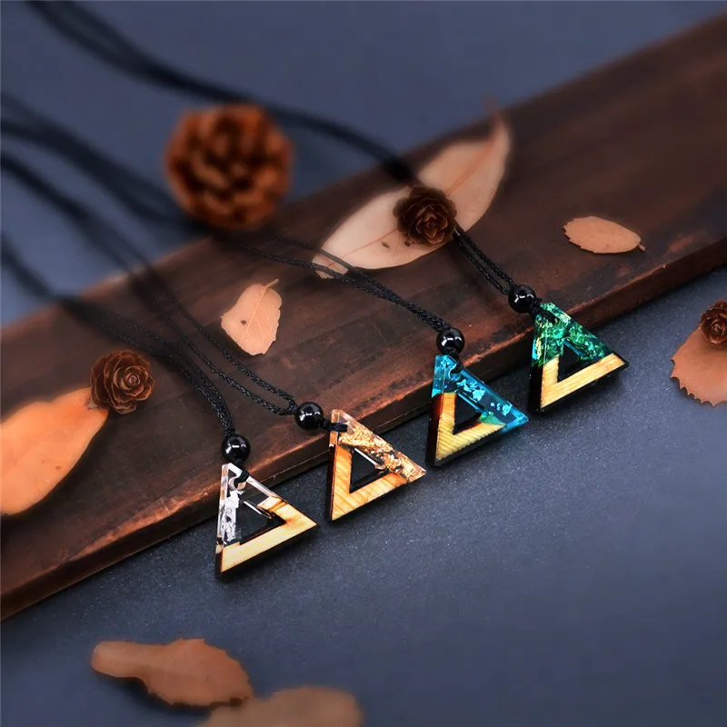 

ZS Pendant Necklaces for Women Men Vintage Resin Wood Necklace Women Long Rope Chain Necklace Jewelry ollares largos de moda