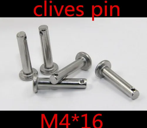 

50pcs/lot M4*16 4mm M4 304 stainless steel Clevis Pin,Flat head cylindrical pin with hole