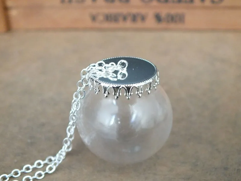 Бесплатная Доставка! Стеклянный кулон в виде шара ручной работы с крышкой короны