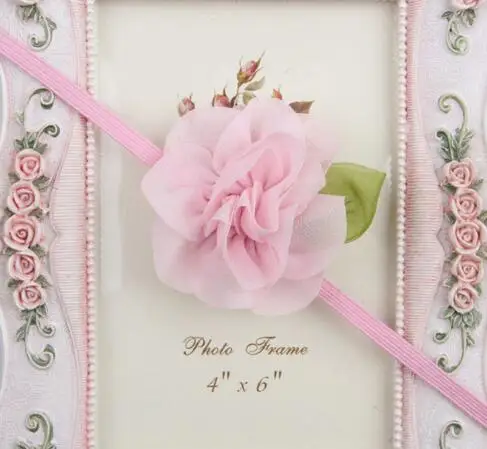 

Baby Girl Toddler Chiffon Flower Green Leaf Headband Hair Band Headwear YH470