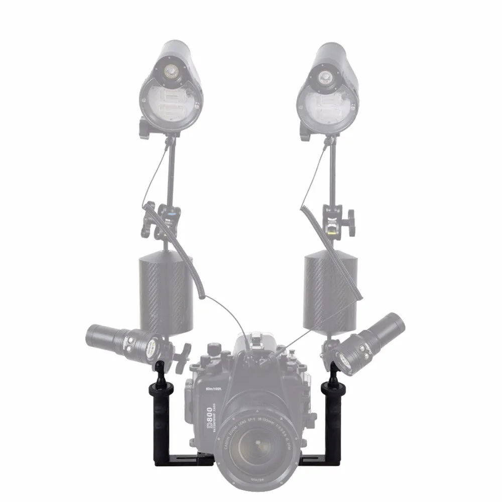 PULUZ Dual Handle Aluminium Tray Stabilizer Rig Underwater Scuba Diving Dive Mount for Gopro DSLR Camera SJCAM Smartphone | Электроника