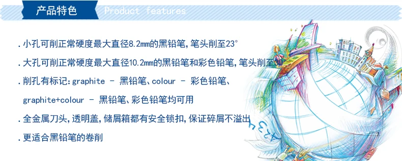 Staedtler 512 001 точилка для карандашей с двойным отверстием для черных или цветных карандашей