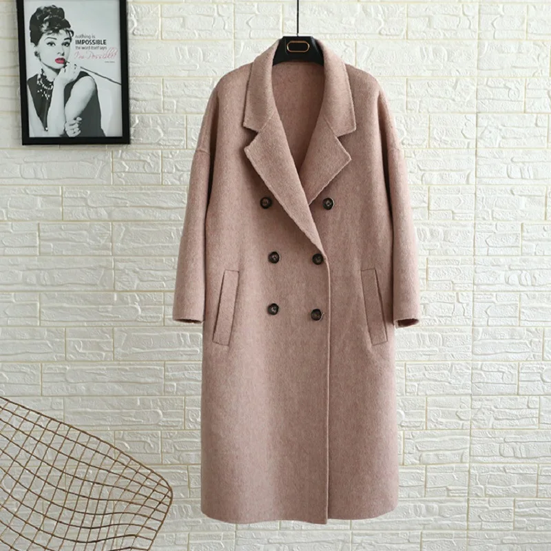 Kobykoyi зимнее женское шерстяное пальто с отложным воротником 80% Женское Casaco Feminino