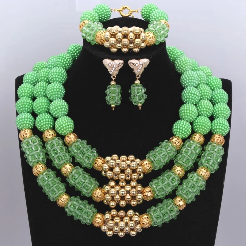 Африканские бусы комплекты для женщин женские шарики нигерийские Свадебные Бусы