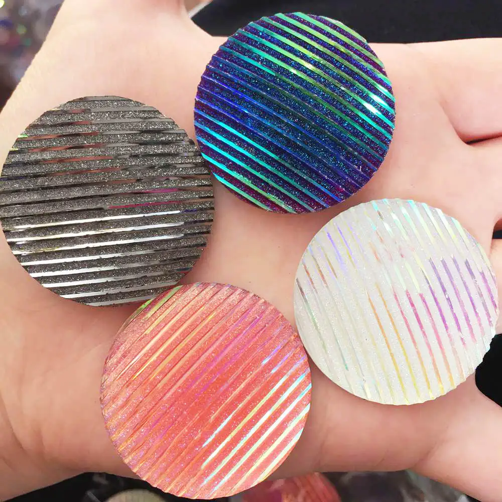 4 шт. AB Resin 35 мм Bling Ore круглые в полоску flatback узоры из страз DIY Свадебные Аппликации