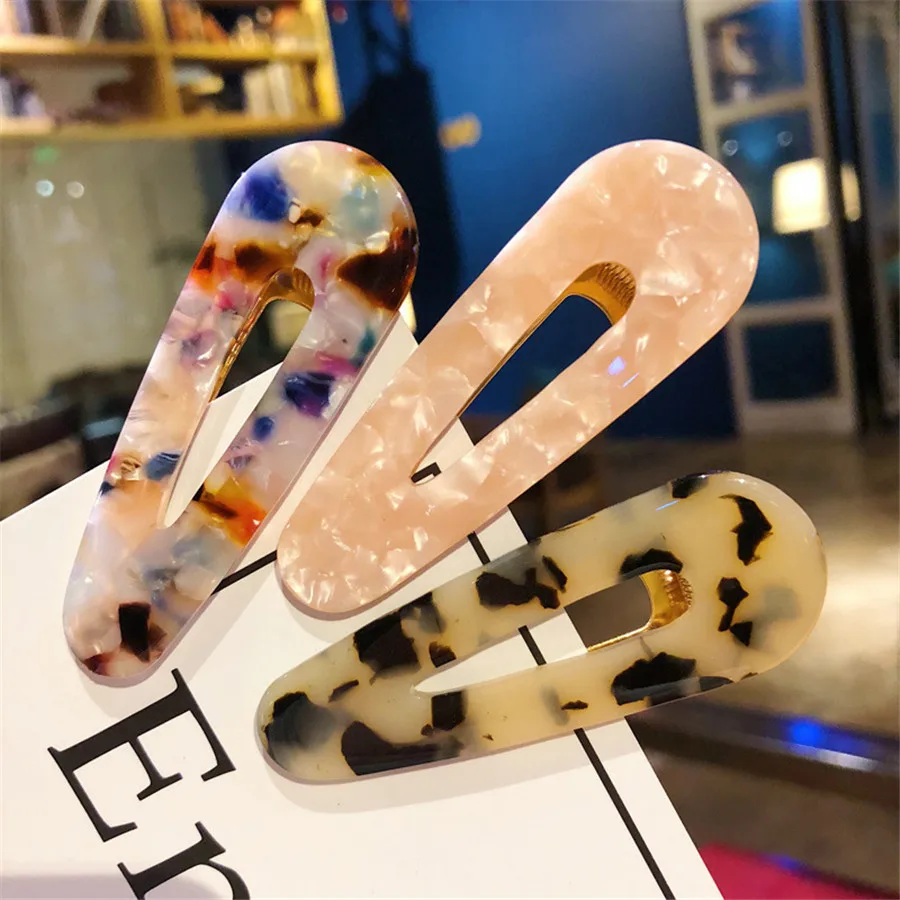 Женские аксессуары для волос акриловые полые заколки в форме капли