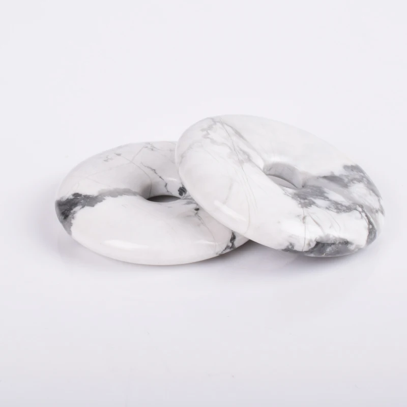 Подвеска-пончик натуральный камень белый Howlite Подвески чакры Свадебные сувениры подарки кристалл кварц Исцеление Рейки Шарм ювелирные изделия
