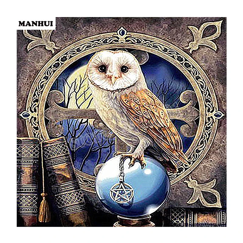 Алмазная живопись сова полная выкладка Настенный декор инкрустированная