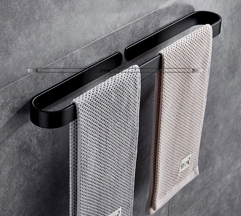 30 60 см космическое алюминиевое кольцо для полотенец с клеем ногтей черное