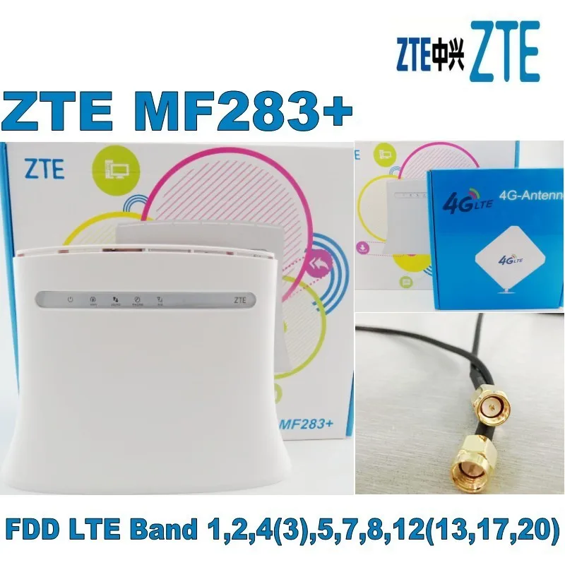 Wi Fi роутер CPE ZTE MF283 + 4G LTE включая антенну 35DBI Gain Mimo хорошая цена антенна большого
