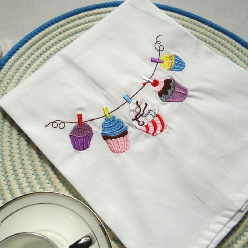 Тканевые салфетки с вышивкой для свадьбы дома кухни хлопковые чайные полотенца